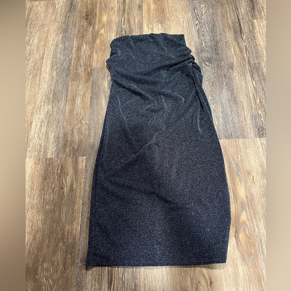 Boohoo Shimmering Black Maxi Skirt